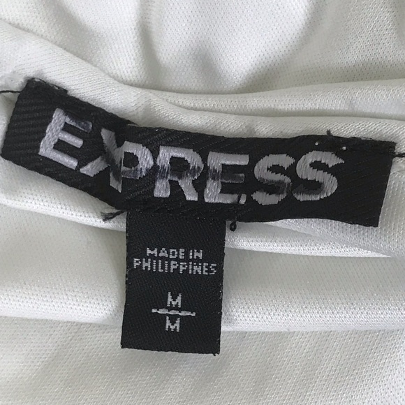 Express Laser Cut Mesh Dress Size Medium White - Picture 5 of 8